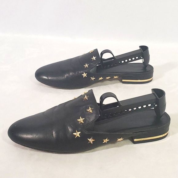 Michael Kors Star NATASHA Slide-On Mules Womens Sz 7.5 Black Leather Star Studs - Picture 4 of 16